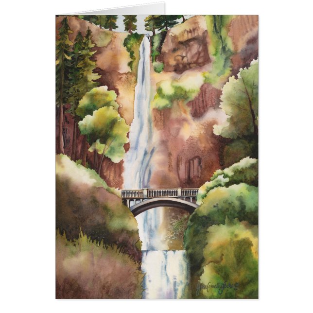 Cartão Quedas de Multnomah, Oregon. Vazio (Frente)