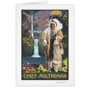 Cartão Quedas de Multnomah, OregonChief Multnomah