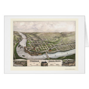 Cartão Quedas dos Turners, mapa panorâmico das MÃES -