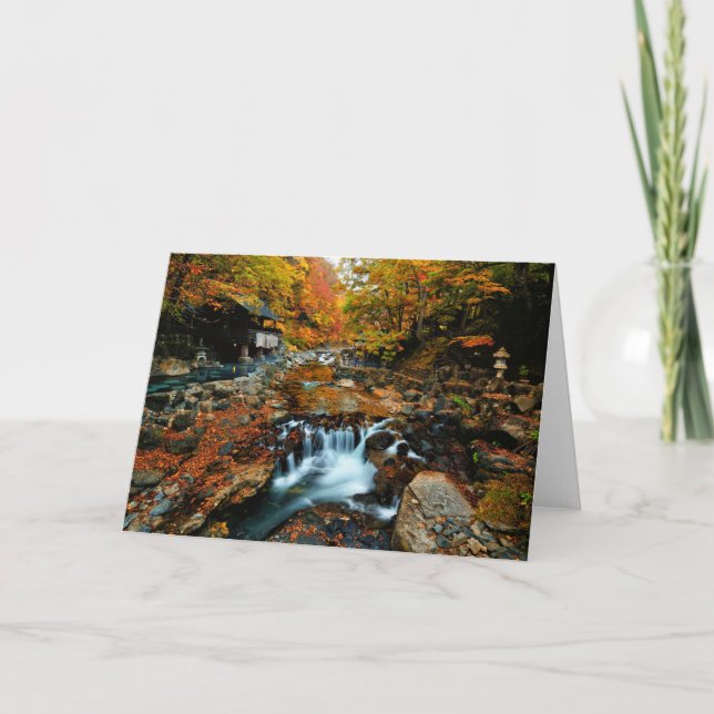 Cartão Quedas | Takaragawa Onsen Osenkaku, Japão (Frente)