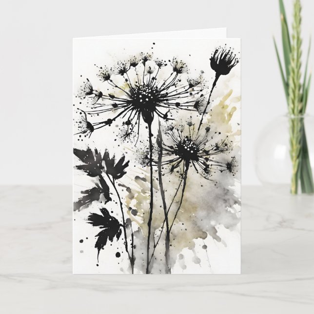 Cartão Queen Anne's Lace - Watercolor flowers (Frente)