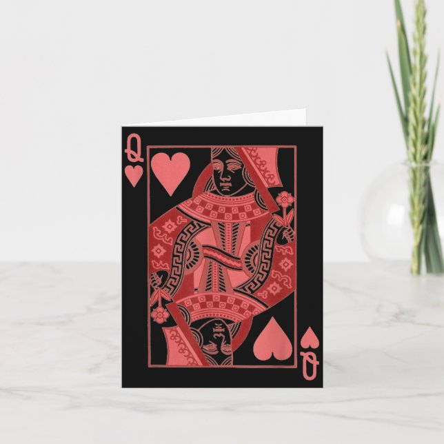 Cartão Queen Of Hearts Valentines Day Cool V-day Couple M (Frente)