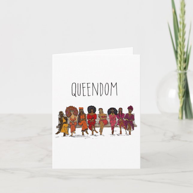 Cartão Queendom Afro-Americano Para Forte Blac Educada (Frente)