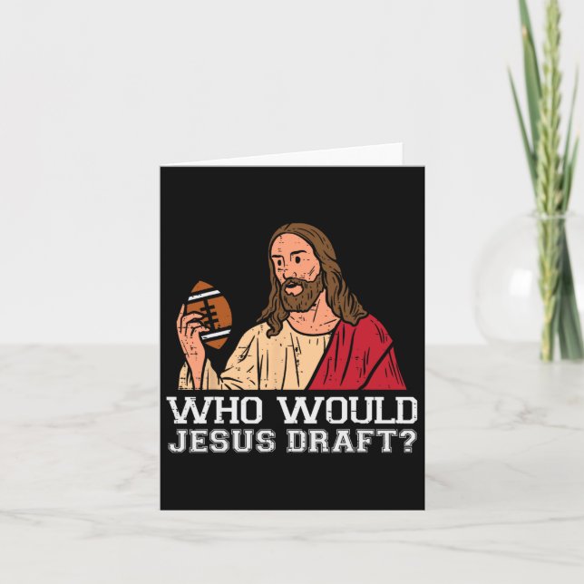 Cartão Quem diria Jesus esboço de futebol engraçado Chris (Frente)