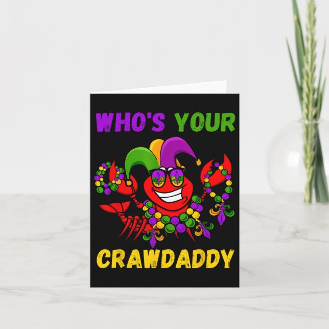 Cartão Quem é o seu Crawdaddy Crawfish Jester Miçanga Eng (Frente)