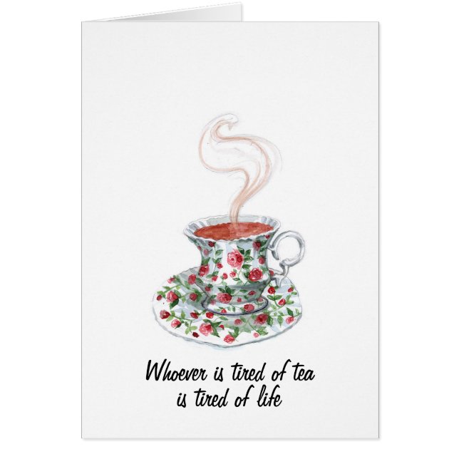 Cartão Quem está cansado do slogan do chá - cansado da vi (Frente)