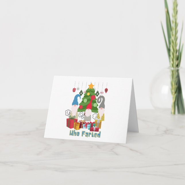 Cartão Quem Peidou os Elfos de Natal (Frente)