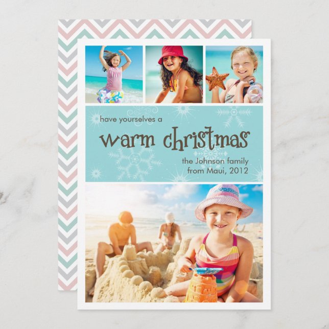 Cartão Quente de Férias Natal 4 (Frente/Verso)