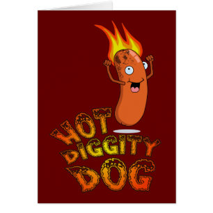 Cartão quente do cão de Diggity