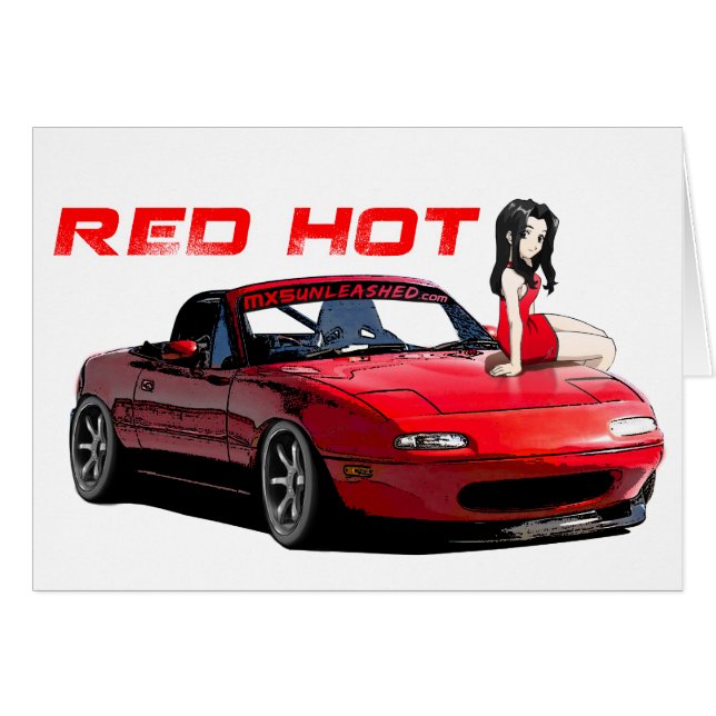 Cartão Quente Vermelho Miata MX-5 (Frente Horizontal)
