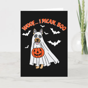 Cartão Quer Dizer Boo Engraçado Cachorro Fantasma Pumpkin