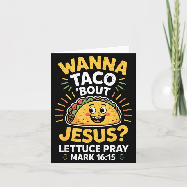 Cartão Quer Taco Sobre Jesus Cinco Design De Fé (Frente)