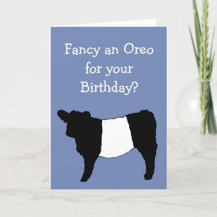 Cartão Quer um Oreo? Vaca Belted Galloway
