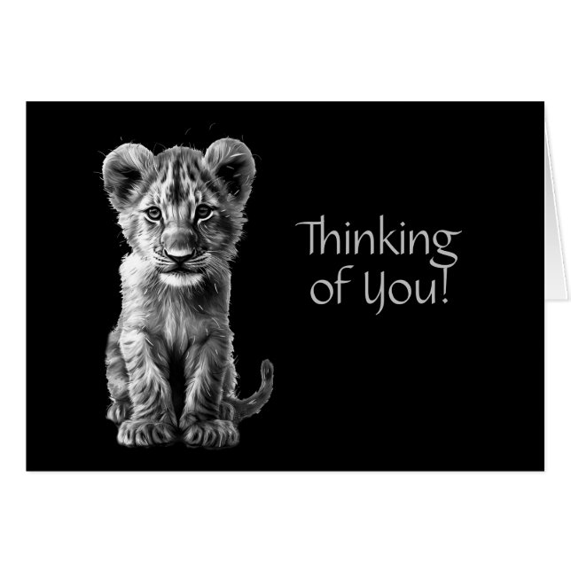 Cartão Querida, Cinza de gatos grandes, saudação personal (Frente Horizontal)