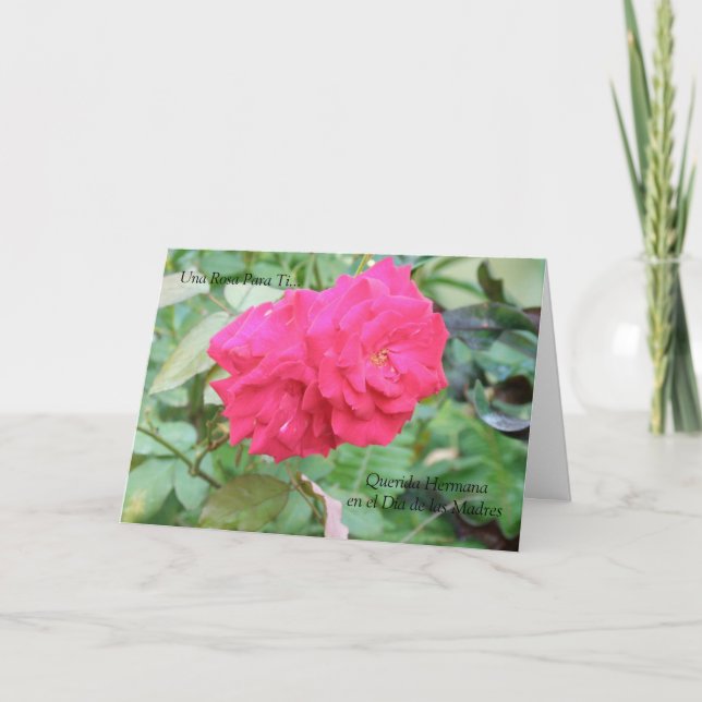 Cartão Querida Hermana Diâmetro de Las Madres (Frente)