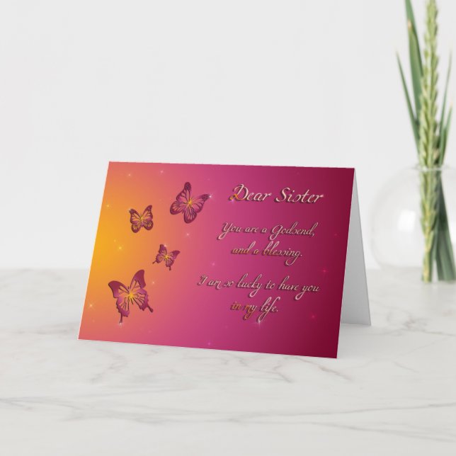 Cartão Querida Irmã Feliz Aniversário (Frente)