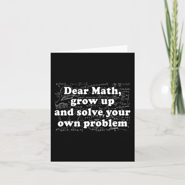 Cartão Querido Diversão De Matemática De Volta Para O Pro (Frente)