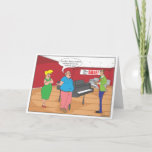 Cartão Querido feliz do aniversário de casamento<br><div class="desc">Este cartão,  ilustrado pelo Lea Owen de Rachel,  caracteriza um marido que inquire com os vendedores silenciosos de um piano dentro a um mecanismo silencioso para sua esposa (não-impressionado). O texto interno é editável assim que esta ilustração poderia ser usada para um cartão do aniversário ou do aniversário etc.</div>