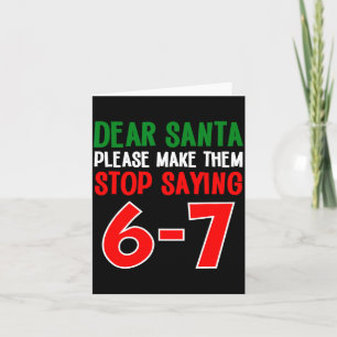 Cartão Querido Papai Noel 67 Natal Divertido Seis Sete 6-