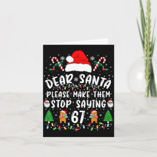 Cartão Querido Papai Noel 67 Natal Engraçado Seis Sete 6-