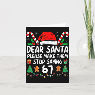 Cartão Querido Papai Noel 67 Natal Engraçado Seis Sete 6-