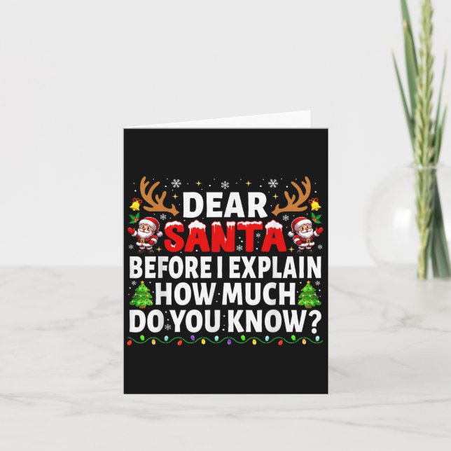 Cartão Querido Papai Noel Antes de Explicar Correspondênc (Frente)