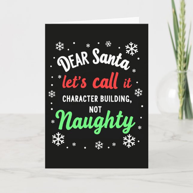 Cartão Querido Papai Noel Carta de Natal Construção de Ca (Frente)