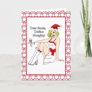Cartão Querido Papai Noel, Defina Travesso Humor de Nat