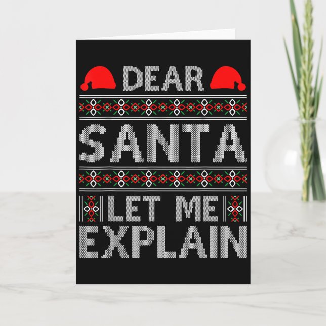Cartão Querido Papai Noel Deixe-me Explicar Piadas de Nat (Frente)