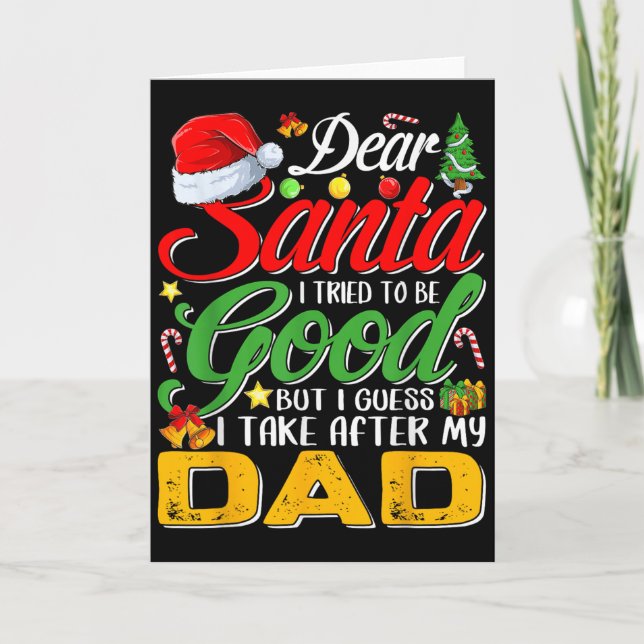 Cartão Querido Papai Noel Eu Tentei Ser Bom Mas Eu Pego D (Frente)