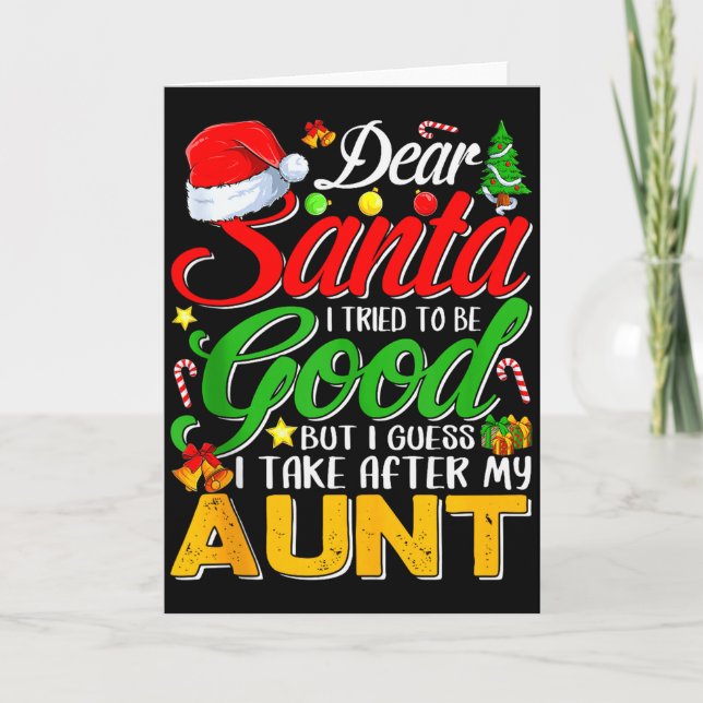 Cartão Querido Papai Noel Eu Tentei Ser Bom Mas Eu Pego D (Frente)