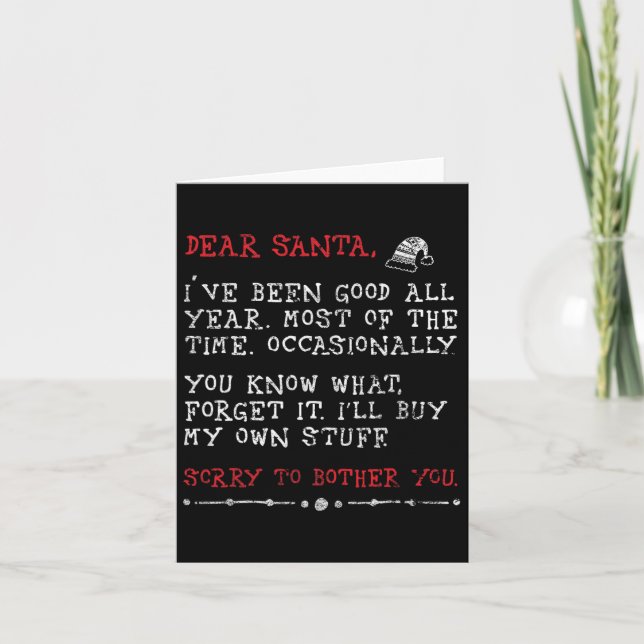 Cartão Querido Papai Noel Eu Vou Comprar Minhas Próprias  (Frente)