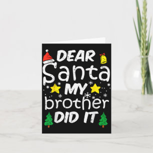 Cartão Querido Papai Noel Meu Irmão Fez Isso Funny Christ