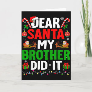Cartão Querido Papai Noel Meu Irmão Fez Isso Piadas de Na