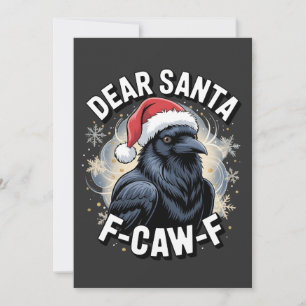 Cartão Querido Papai Noel-Papai Noel-Pap Noel Corvo de Na