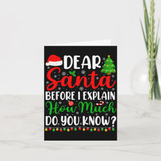 Cartão Querido Papai Noel Posso Explicar Camiseta Criança
