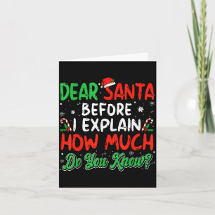 Cartão Querido Papai Noel Posso Explicar Camisetas Engraç