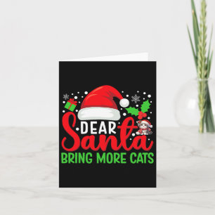 Cartão Querido Papai Noel Traga Mais Gatos Piada Família