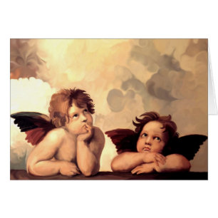 Cartão Querubins Raffaelo Sanzio de Sistine Madonna