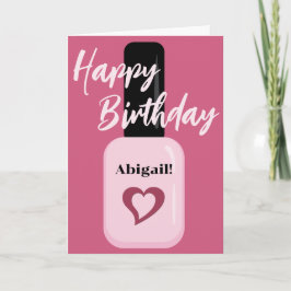 Cartão Quic Modern Pink Nail Polonês Personalizado