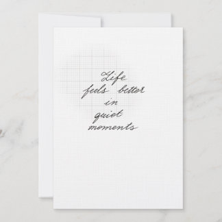 Cartão Quiet moments quote card