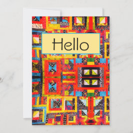 Cartão Quilt Improv Modern Bold Abstrato