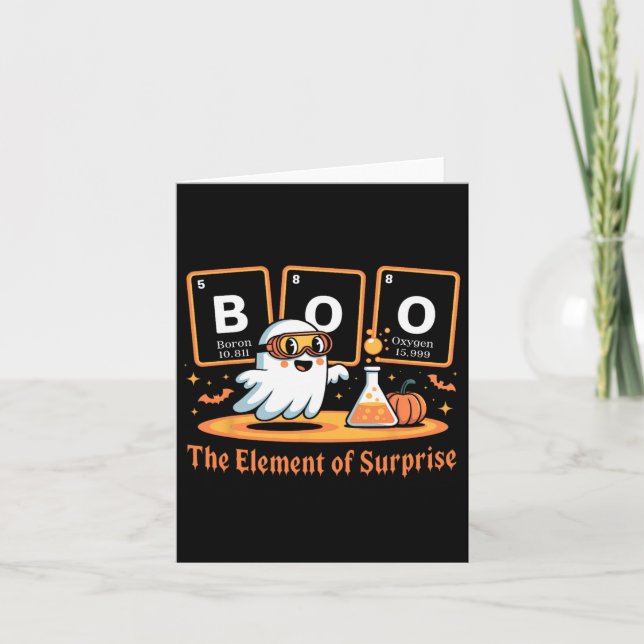 Cartão Química Boo O Elemento Surpresa Químico Fofo (Frente)