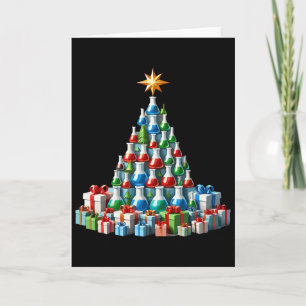 Cartão Química da Árvore de Natal Béquer Cientista Ciênci