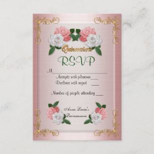 Cartão Quinceanera RSVP
