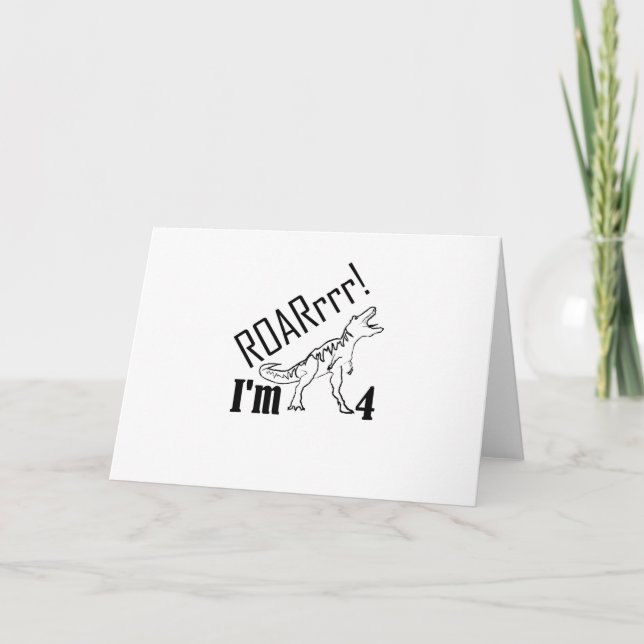 Cartão Quinto aniversário Crianças Dinossauro Presente pa (Frente)