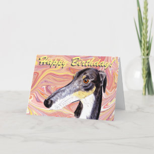 Cartão Quirky lurcher birthday card
