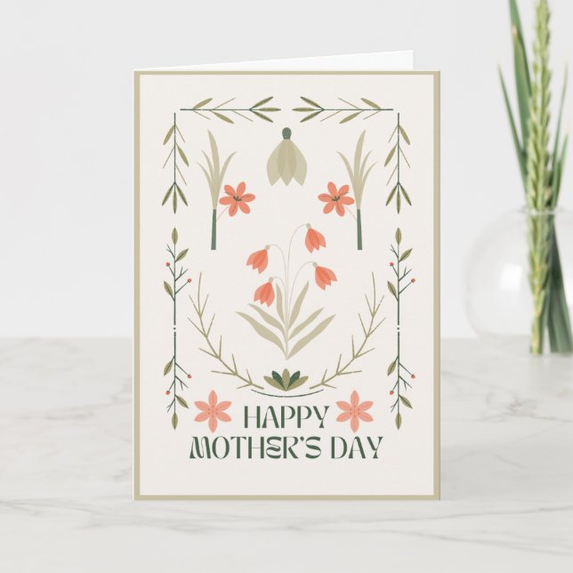 Cartão Quirky & Whimsical Happy Mother's Day (Frente)