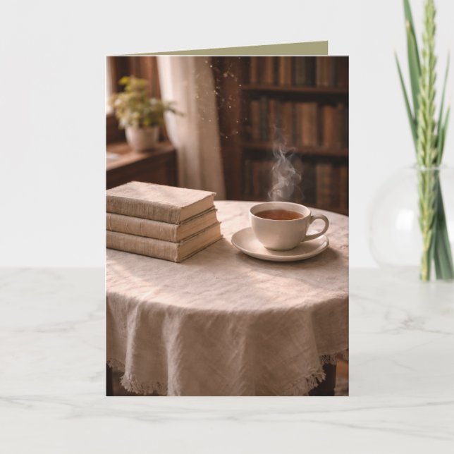 Cartão Quite Moments: Morning Tea and Books Art Card (Frente)