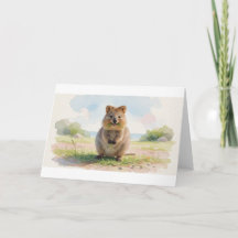 Quokka Mastigando Grama Doce na Clareira Ensolarad